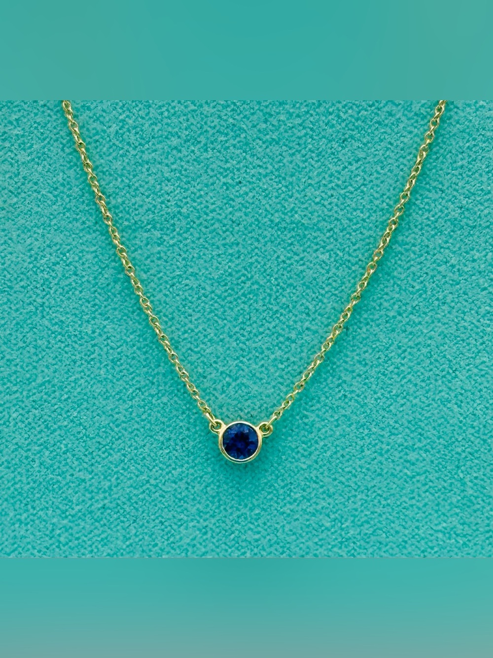 Tiffany & Co. Sapphire 18k Yellow Gold Color by the Yard Necklace 16"
